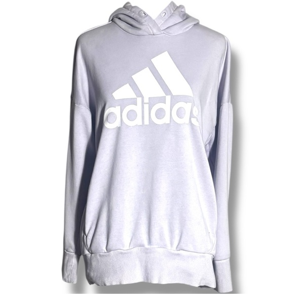 Adidas Women’s Light Gray/Lavender Fitted Sporty Long SleeveHoodie - Picture 5 of 16